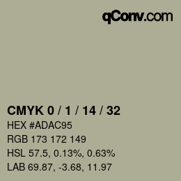 カラーコード: CMYK 0 / 1 / 14 / 32 | qconv.com
