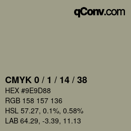 カラーコード: CMYK 0 / 1 / 14 / 38 | qconv.com