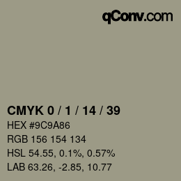 カラーコード: CMYK 0 / 1 / 14 / 39 | qconv.com
