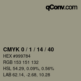 カラーコード: CMYK 0 / 1 / 14 / 40 | qconv.com