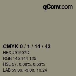 Color code: CMYK 0 / 1 / 14 / 43 | qconv.com