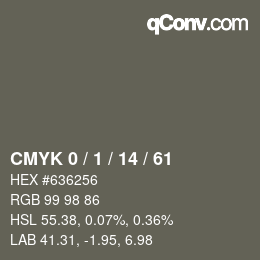 Color code: CMYK 0 / 1 / 14 / 61 | qconv.com