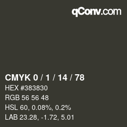 Color code: CMYK 0 / 1 / 14 / 78 | qconv.com