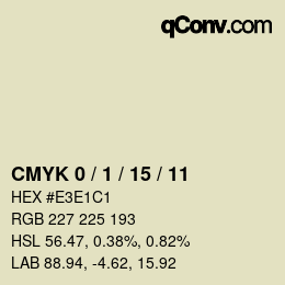 カラーコード: CMYK 0 / 1 / 15 / 11 | qconv.com