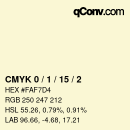 Color code: CMYK 0 / 1 / 15 / 2 | qconv.com