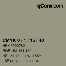 Código de color: CMYK 0 / 1 / 15 / 40 | qconv.com