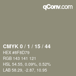颜色代码: CMYK 0 / 1 / 15 / 44 | qconv.com