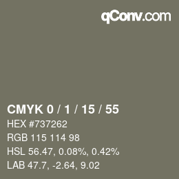 Color code: CMYK 0 / 1 / 15 / 55 | qconv.com