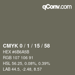 Color code: CMYK 0 / 1 / 15 / 58 | qconv.com