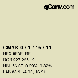 カラーコード: CMYK 0 / 1 / 16 / 11 | qconv.com