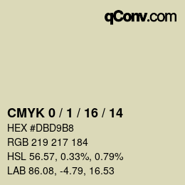 カラーコード: CMYK 0 / 1 / 16 / 14 | qconv.com