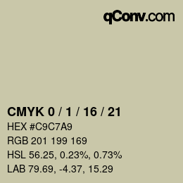 カラーコード: CMYK 0 / 1 / 16 / 21 | qconv.com