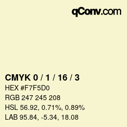 Color code: CMYK 0 / 1 / 16 / 3 | qconv.com