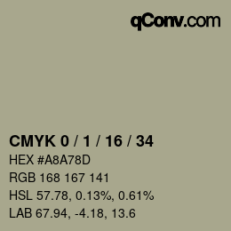 カラーコード: CMYK 0 / 1 / 16 / 34 | qconv.com