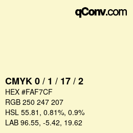 Color code: CMYK 0 / 1 / 17 / 2 | qconv.com