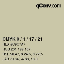 颜色代码: CMYK 0 / 1 / 17 / 21 | qconv.com