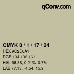 カラーコード: CMYK 0 / 1 / 17 / 24 | qconv.com