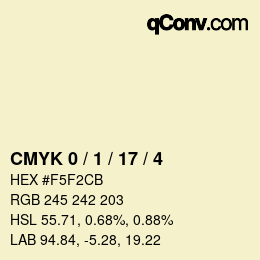 Color code: CMYK 0 / 1 / 17 / 4 | qconv.com