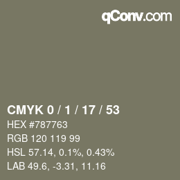 カラーコード: CMYK 0 / 1 / 17 / 53 | qconv.com