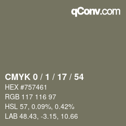 颜色代码: CMYK 0 / 1 / 17 / 54 | qconv.com