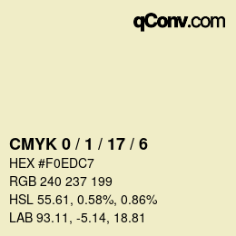 Color code: CMYK 0 / 1 / 17 / 6 | qconv.com