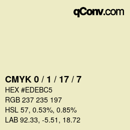 Color code: CMYK 0 / 1 / 17 / 7 | qconv.com