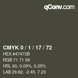 Color code: CMYK 0 / 1 / 17 / 72 | qconv.com