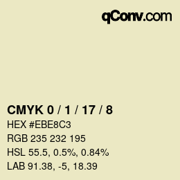 Color code: CMYK 0 / 1 / 17 / 8 | qconv.com