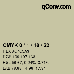 Farbcode: CMYK 0 / 1 / 18 / 22 | qconv.com