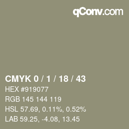カラーコード: CMYK 0 / 1 / 18 / 43 | qconv.com
