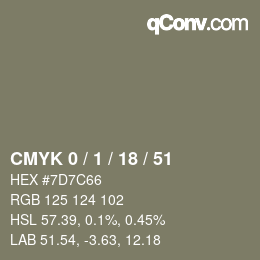 Color code: CMYK 0 / 1 / 18 / 51 | qconv.com