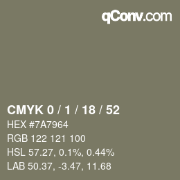 Color code: CMYK 0 / 1 / 18 / 52 | qconv.com