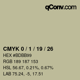 カラーコード: CMYK 0 / 1 / 19 / 26 | qconv.com