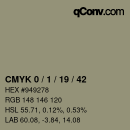 颜色代码: CMYK 0 / 1 / 19 / 42 | qconv.com
