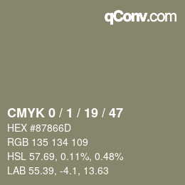 Color code: CMYK 0 / 1 / 19 / 47 | qconv.com