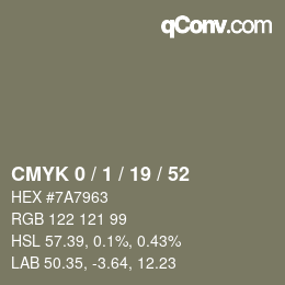 Color code: CMYK 0 / 1 / 19 / 52 | qconv.com