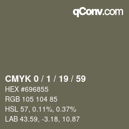 カラーコード: CMYK 0 / 1 / 19 / 59 | qconv.com