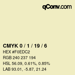 Color code: CMYK 0 / 1 / 19 / 6 | qconv.com