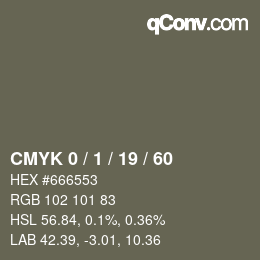 カラーコード: CMYK 0 / 1 / 19 / 60 | qconv.com
