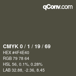 Color code: CMYK 0 / 1 / 19 / 69 | qconv.com