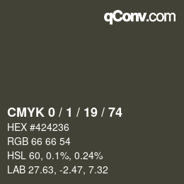 颜色代码: CMYK 0 / 1 / 19 / 74 | qconv.com
