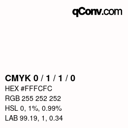 Farbcode: CMYK 0 / 1 / 1 / 0 | qconv.com