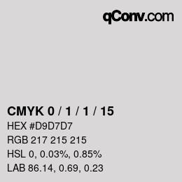 Código de color: CMYK 0 / 1 / 1 / 15 | qconv.com