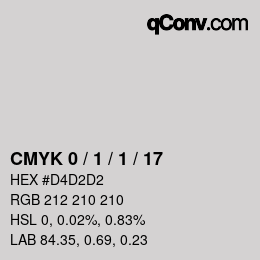 Color code: CMYK 0 / 1 / 1 / 17 | qconv.com