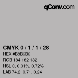 Color code: CMYK 0 / 1 / 1 / 28 | qconv.com