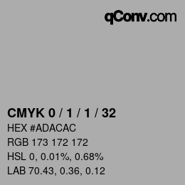 Code couleur: CMYK 0 / 1 / 1 / 32 | qconv.com