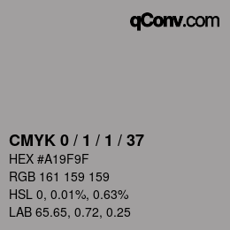 Color code: CMYK 0 / 1 / 1 / 37 | qconv.com