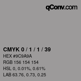 颜色代码: CMYK 0 / 1 / 1 / 39 | qconv.com
