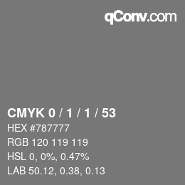 Código de color: CMYK 0 / 1 / 1 / 53 | qconv.com