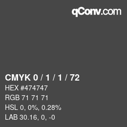 Código de color: CMYK 0 / 1 / 1 / 72 | qconv.com